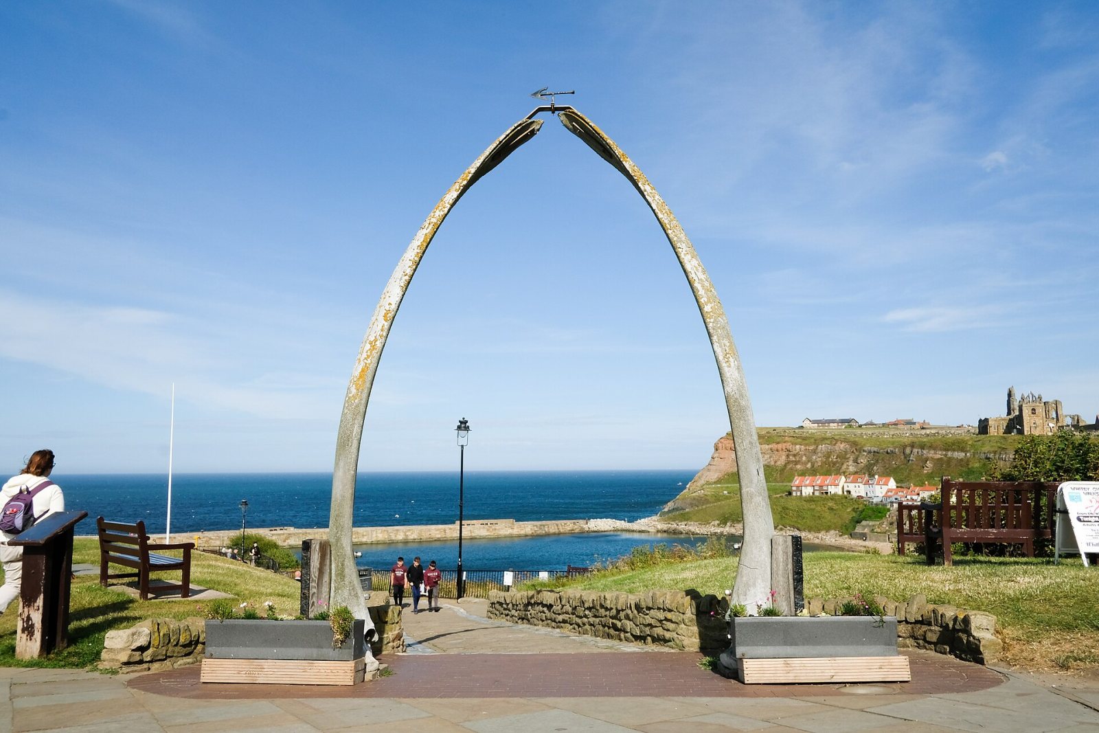 Whitby West Cliff and the whalebone arch