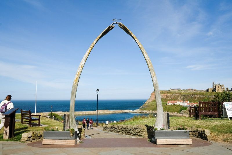Whitby West Cliff and the whalebone arch